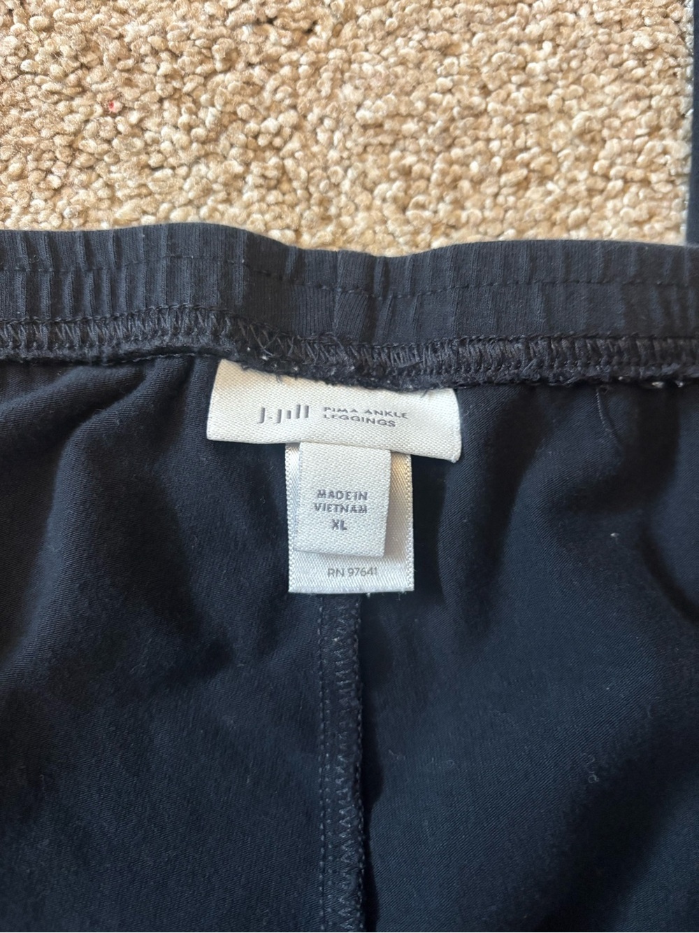 J. Jill Navy Blue Comfortable Pima Cotton Ankle Leggings Stretch Casual Pants - Picture 4 of 7